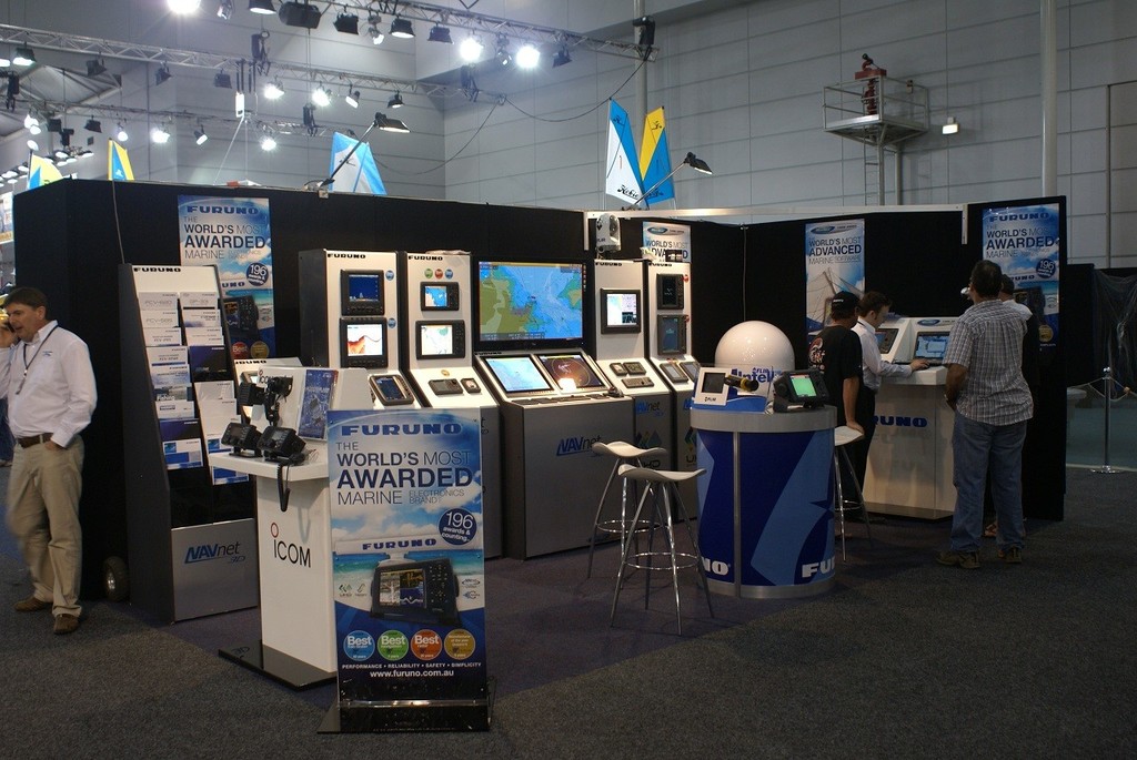 Marine Electronics were plentiful at the Brisbane show and Furuno staged one of the more attractive displays. - Brisbane Show &copy; Andrew Gricks http://www.andrewgricksphotography.com